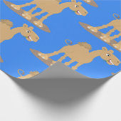 かわいい幸せな笑顔のラクダ漫画イラストレーション ラッピングペーパー (角)