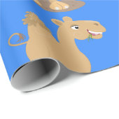 かわいい幸せな笑顔のラクダ漫画イラストレーション ラッピングペーパー (ロールコーナー)