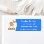 かわいい幸せな笑顔のラクダ漫画イラストレーション ラベル (インサイチュ)