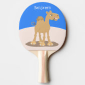 かわいい幸せな笑顔のラクダ漫画イラストレーション 卓球ラケット (裏面)