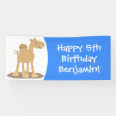 かわいい幸せな笑顔のラクダ漫画イラストレーション 横断幕 (横)