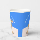 かわいい幸せな笑顔のラクダ漫画イラストレーション 紙コップ (右)