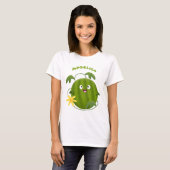 かわいい幸せな笑顔のワ watermelon の漫画 tシャツ (正面フル)