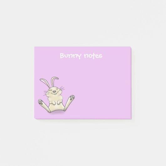 かわいい幸せな笑顔の赤ちゃんウサギの漫画 ポストイット (正面)