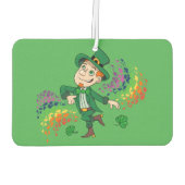 かわいい幸せな笑顔の踊りレプレシャン、虹 カーエアーフレッシュナー (裏面)