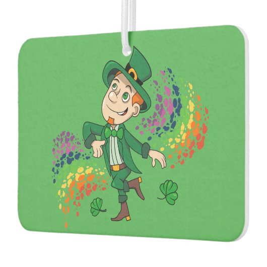 かわいい幸せな笑顔の踊りレプレシャン、虹 カーエアーフレッシュナー (左)