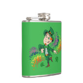 かわいい幸せな笑顔の踊りレプレシャン、虹 フラスク (右)