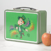 かわいい幸せな笑顔の踊りレプレシャン、虹 メタルランチボックス (インサイチュ)