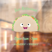 かわいい幸せな笑顔タコアニメイラストレーション ウィンドウサイン (シート2)