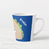 かわいい幸せな笑顔タコアニメイラストレーション カフェラテマグ (右)