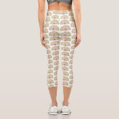 かわいい幸せな笑顔タコアニメイラストレーション カプリレギンス (裏面)