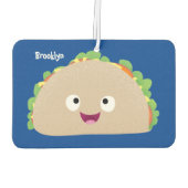 かわいい幸せな笑顔タコアニメイラストレーション カーエアーフレッシュナー (裏面)