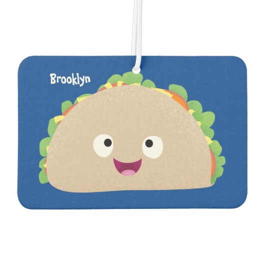 かわいい幸せな笑顔タコアニメイラストレーション カーエアーフレッシュナー (裏面)