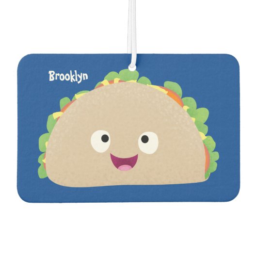 かわいい幸せな笑顔タコアニメイラストレーション カーエアーフレッシュナー (正面)