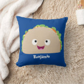 かわいい幸せな笑顔タコアニメイラストレーション クッション (ブランケット)