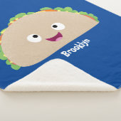 かわいい幸せな笑顔タコアニメイラストレーション シェルパブランケット (3/4)