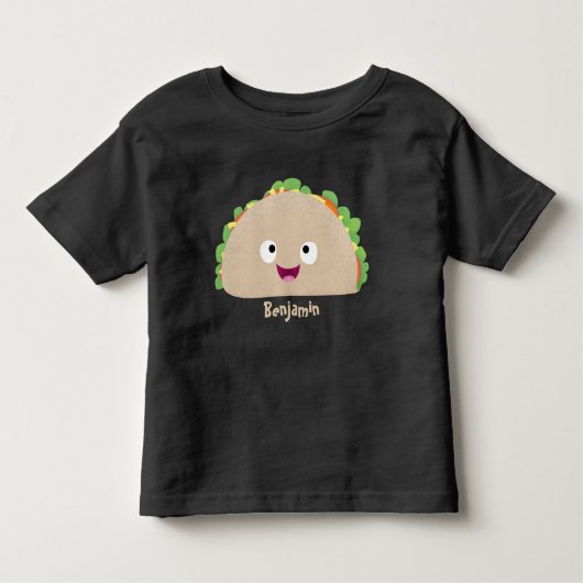 かわいい幸せな笑顔タコアニメイラストレーション トドラーTシャツ (正面)