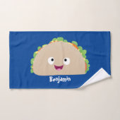 かわいい幸せな笑顔タコアニメイラストレーション バスタオルセット (ハンドタオル)