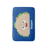 かわいい幸せな笑顔タコアニメイラストレーション バスマット (正面縦)