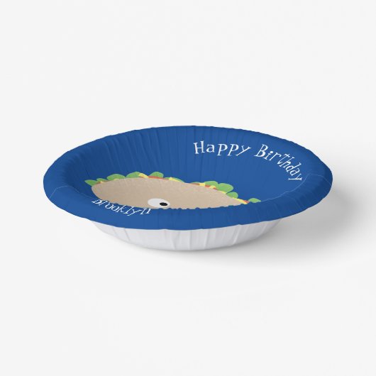 かわいい幸せな笑顔タコアニメイラストレーション ペーパーボウル (傾斜あり)