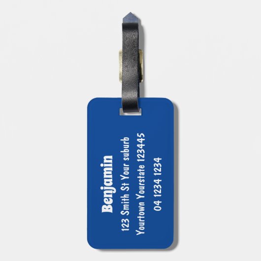 かわいい幸せな笑顔タコアニメイラストレーション ラゲッジタグ (裏面縦)