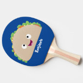 かわいい幸せな笑顔タコアニメイラストレーション 卓球ラケット (横)