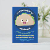 かわいい幸せな笑顔タコアニメイラストレーション 招待状 (スタンド正面)