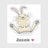 かわいい幸せな笑顔ベビーウサギの漫画 シール (シート)