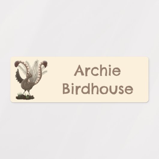 かわいい幸せな素晴らしいライレバードの漫画パーソナライズされた ラベル (デザイン2)