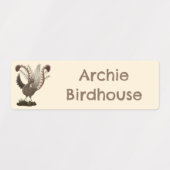 かわいい幸せな素晴らしいライレバードの漫画パーソナライズされた ラベル (デザイン1)