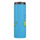 かわいい幸せな緑のトリケラトプス恐竜の漫画 タンブラー (裏面)