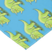 かわいい幸せな緑のトリケラトプス恐竜の漫画 テーブルクロス (アングル)