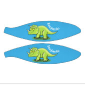 かわいい幸せな緑のトリケラトプス恐竜の漫画 ミニバスケットボール (パネル)