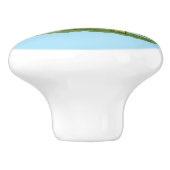 かわいい幸せな緑のブロントサウルス恐竜の漫画 セラミックノブ (側面)