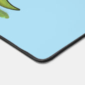 かわいい幸せな緑のブロントサウルス恐竜の漫画 デスクマット (コーナー)