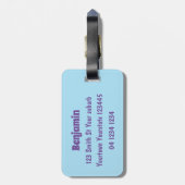 かわいい幸せな緑のブロントサウルス恐竜の漫画 ラゲッジタグ (裏面縦)