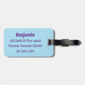 かわいい幸せな緑のブロントサウルス恐竜の漫画 ラゲッジタグ (裏面横)