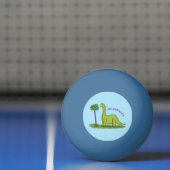 かわいい幸せな緑のブロントサウルス恐竜の漫画 卓球ボール (ネット)