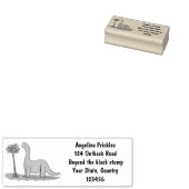 かわいい幸せな緑のブロントサウルス恐竜 ラバースタンプ (押印)