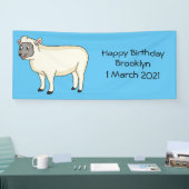 かわいい幸せな羊の漫画イラスト 横断幕 (トレードショー)