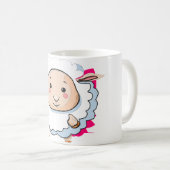 かわいい幸せな羊 かわいい動物 コーヒーマグ コーヒーマグカップ (正面右)