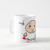 かわいい幸せな羊 かわいい動物 コーヒーマグ コーヒーマグカップ (正面左)
