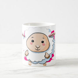 かわいい幸せな羊 かわいい動物 コーヒーマグ コーヒーマグカップ