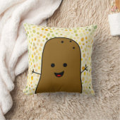 かわいい幸せな茶色のじゃがいも クッション (ブランケット)
