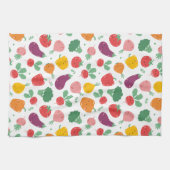 かわいい幸せな野菜 キッチンタオル (横)