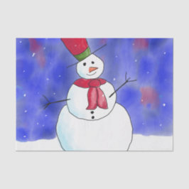 かわいい幸せな雪だるまのイラスト 薄葉紙