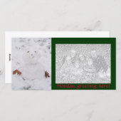 かわいい幸せな雪だるま シーズンカード (正面/裏面)
