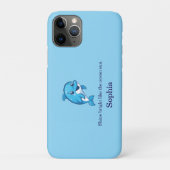 かわいい幸せな青いイルカのキャラクター 海の生き物 Case-Mate iPhoneケース (裏)
