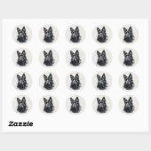 かわいい幸せな黒いシェパードの犬のペット動物 ラウンドシール (シート)