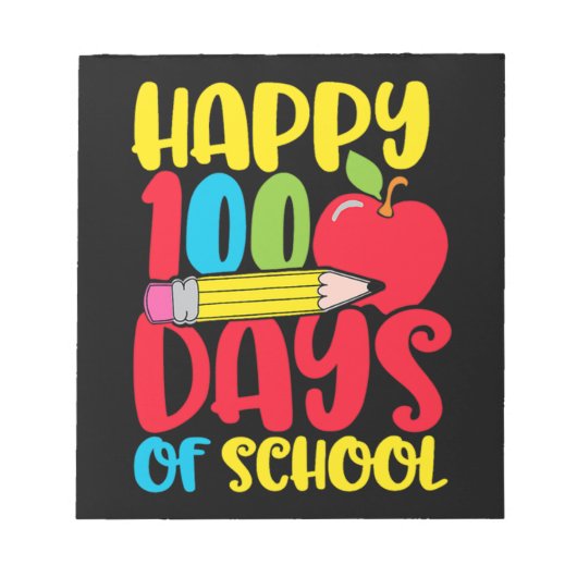 かわいい幸せな100日目の学校の先生と子供たち1. ノートパッド (正面)